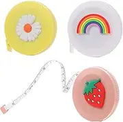 UHOMENY 3 Pack Measuring Tape Retractable, Mini Soft Cartoon 60Inch Measuring Tape for Body Flexible Tape Measure for Tailor Sewing Craft Cutting Ruler Tools Height Waist Weight Loss Measure Tape