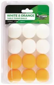 Formula Sports Table Tennis Balls - White & Orange x 12