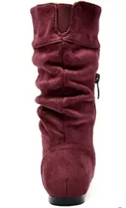 DREAM PAIRS Kids Girls Cute Zipper Faux Fur Lined Flat Heel Mid Calf Boots US 2