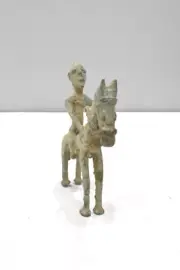 African Bronze Horse and Rider Statue Weight Mali