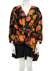 Floral Print V-Neck Mini Dress