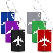 [SoftcuteLee] Luggage Tags, Suitcase Tags, Aluminium Luggage Tags, Name Tags, Address Signs for Travelers, Businessman, Pack of 6