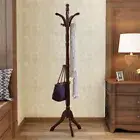 6ft Vintage Wooden Coat Rack Stand Floor Standing Rack Clothes Hanger w 13 Hooks