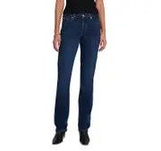 7 For All Mankind Kimmie Mid Rise Straight Leg Jeans in Rinsed Indigo