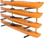 VEVOR Wall Kayak Storage Rack, 4-Capacity Wall Mounted Kayak Holders for Kayak Canoe Paddle Board, Kayak Storage Hooks with Adjustable Padded Arms, 181.6 KG Load Kayak Hanger for Indoor Outdoor Garage