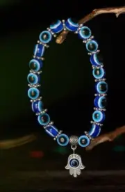 Evil Eye Beaded Bracelet Unisex Stretch Protection & Blessings New 5483