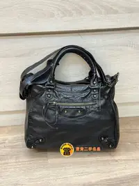 在飛比找Yahoo!奇摩拍賣優惠-《當肯二手名品》BALENCIAGA 黑色 小釦 VELO 