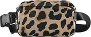 [Amooorous] Brown Leopard Print Fashion Fanny Pack Waist Bag for Men Women Mini Crossbody Passport Bag with Adjustable Strap for Travel Vacation Running, brown leopard print, 1 size
