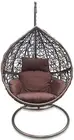 Outdoor Hanging Egg/ Pod Chair - Dark Brown Basket & Cushion