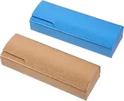 [SAFIGLE] 2Pcs Eyeglass Box Assorted Color Sunglasses Case Durable Spectacle Storage for Office Classroom Lightweight Portable Glasses Holder with Unique Design