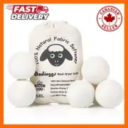 6 Pack Wool Dryer Balls 100% Organic XL Wool Natural Laundry Fabric Softener