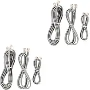 SWOOMEY 2sets Telephone Extension Cord Kit Lengths Flat Cable for Landline Phones Modems and Fax Machines Durable Wear Resistant Design for Reliable Signal Transmission 3pcs*2
