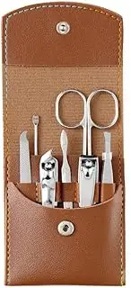 Nail Clippers Set Manicure Beauty Manicure Tool Set Nail Clippers Nail Clippers 7-Piece Folding Bag Portable,brown