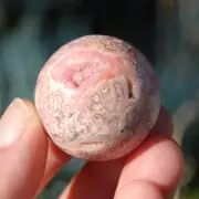 33mm 64g Genuine Rhodochrosite Galena Crystal Gemstone Sphere