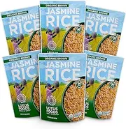 Lotus Foods Organic Brown Jasmine Heat & Eat Rice Pouch, 8 Ounce , 6Count
