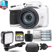 Kodak PIXPRO AZ405 Digital Camera (White) + Extra Battery + LED +1 Yr Warranty