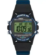 Timex Atlantis Indiglo Chrono Digital Watch 100M WR Sports Unisex Blue Black ...