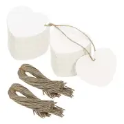 200Pcs White Price Tags with Twine String, 2.36 x 2.17 Inch Heart Gift Tags