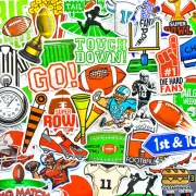 50 pcs "Football" Sticker Pack Tailgate Helmet Touchdown Sports Foam Hand Decals
