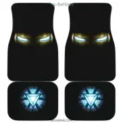 Iron Man with Iron Eyes Marvel in Dark Theme Car Floor Mats Best Auto Decor