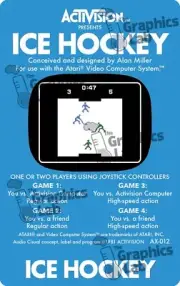 Replacement Game Cartridge Label - Ice Hockey for Atari 2600