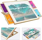 1500 Piece 2-in-1 Tilting & Spinning Puzzle Board Table with 5-Level Tilt and Rotation Wooden Jigsaw Puzzle Table for 1500 Pieces, Includes 4 Storage Drawers, Leather Handle, and Non-Slip Surface