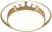 Creative Crown Shaped Iron Ceiling Light, Round LED Flush Mount Ceiling Lamp, Three-Color Dimming Ceiling Light, Acrylic Lampshade, Close to Ceiling Light Fixtures