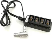 AR~I Amira/XT Camera 12v 2pin Power to 4 D-tap Camera Power DTAP fourway Splitter(Elbow Plug Cable,90cm)