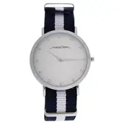 AO-21 - Silver-Blue and White Nylon Strap Watch by Andreas Osten for Women - 1 Pc Watch