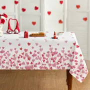 Horaldaily Valentine's Day Tablecloth 60×60 Inch Square Pink Love Hearts Wash...