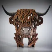 EDGE HIGHLAND COW BUST Evocative Hand Painted - Marble Castings Blend