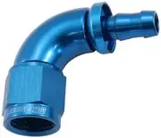 Aeroflow -6AN to 5/16" Barb 90 Deg Fullflow Push Lock Blue - AF513-06-05