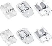 6PCS Presser Feet Concealed Invisible Zipper Sewing Machine Presser Foot Compatible with Brother Compatible with Babylock Low Shank Snap-On Sewing Machines Spare Parts