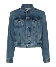 flag-patch denim jacket S,L,M Blue