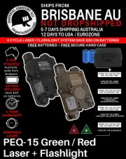 Tactical PEQ-15 Red / Green Laser White Light LED Flashlight Airsoft BLK BROWN