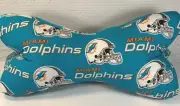 Miami Dolphins 3 Sided Dog Bone Shaped Neck Pillow, Neck & Back Support LG