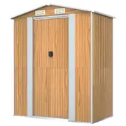 Garden Shed Outdoor Tool Storage Galvanised Steel Equipment Sheds Light Brown