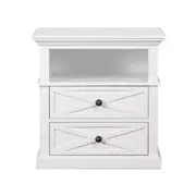 [Florabelle Living] Sorrento Hamptons Medium 2 Drawer Bedside Table White