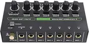 Gugxiom GX-AMC6 6 Channel Mixer - 6 Stereo Audio Mixer, Low Noise, 6.35mm EU Plug, Ideal for Microphones, Guitars, Bass, Stage