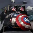 Single/Double/Queen/King Bed Quilt/Doona/Duvet Cover Set Linen Captain America