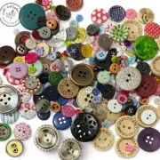 Assorted Buttons 50pcs Bulk Assorted Colours Wood Resin Button Knit Crochet BN