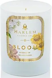 [HARLEM CANDLE CO.] Bloom - Luxury Scented Soy Candle, 11 oz - 80-Hour Burn Time | Freesia, Orange Flower, Waterlily, White Rose, Jasmine Violet Leaf | Scented Candles for Home