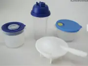 Tupperware Miniatures Set Quick Shake Mix N Store Pitcher Colander & Crystalwave