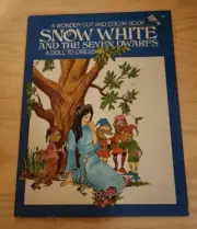 Vintage Snow White And The Seven Dwarfs Paper Dolls Coloring Book A Wonder Book
