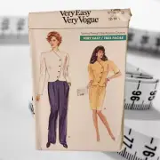 Very Easy Very Vogue 7395 Pattern 12 14 16 Jacket Skirt Pants 1988