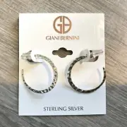 $95 NEW Giani Bernini Sterling Silver Hammered Hoop Earrings