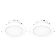 Arlec 9W 92mm Tri-Colour Dimmable LED Downlight Flushed Lens - 2 Pack