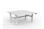 OL Agile Motion+ Electric Height Adjustable Shared Desk White Top White Frame