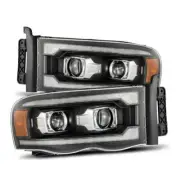 Alpharex For 02-05 Dodge Ram Truck PRO Halogen Projector Headlights Lamps Black