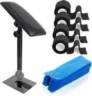 Tattoo Arm Rest Stand with Pen Covers 200 pcs & Grip Tape 4 pcs, Adjustable Height and Tilt Tattoo Equipment